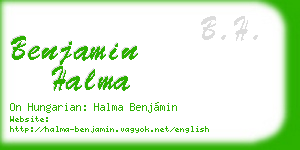 benjamin halma business card
